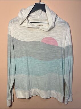 Faherty Sun & Wave Hoodie Size L Organic Cotton Beachy Pullover